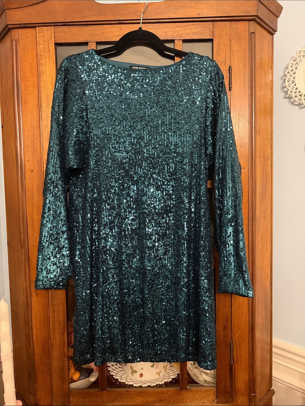 Steve Madden Green Dress Medium Lined Mini Dress